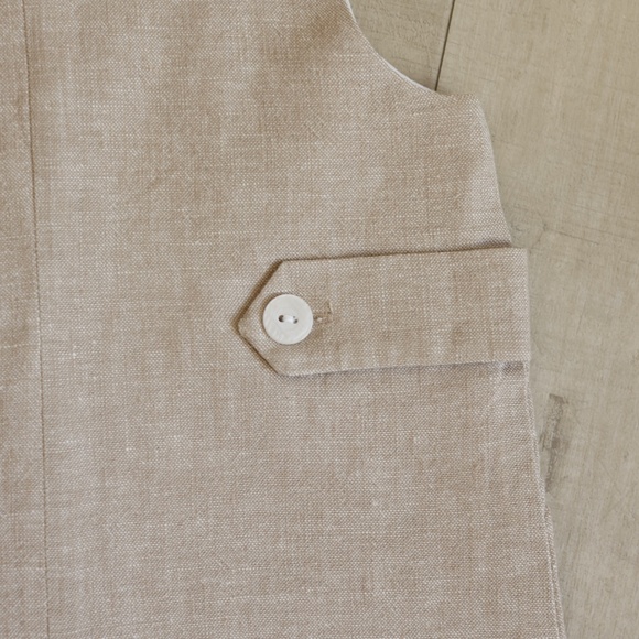 Linen Jon Jon Romper Sleeveless With Button Tabs Bailey Boys Size 9 Months - Picture 3 of 12